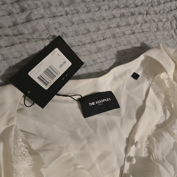 NWT The Kooples Silk Ruffle-Trim Blouse - Picture 10 of 12